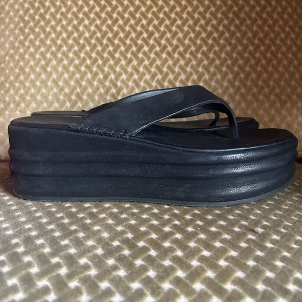 Free People Black Platform Thong Mules - Picture 6 of 14